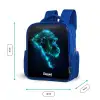 Neon silhouet van een chimpansee Kinderrugzak - Blauw middel -productfoto_formaten