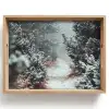 Bos - Winter - Bomen - Natuur - Pad - Sneeuw Dienblad Rechthoek middel -z3d_shopping