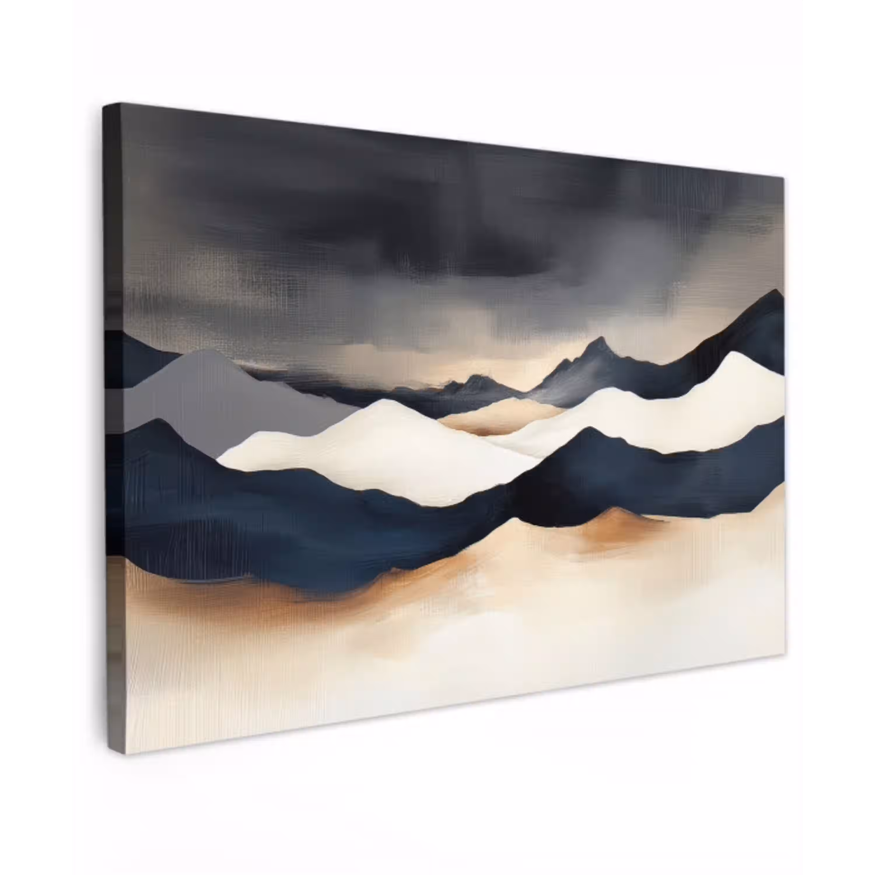 Bergen - Donkerblauw - Landschap canvas 2cm klein -z3d