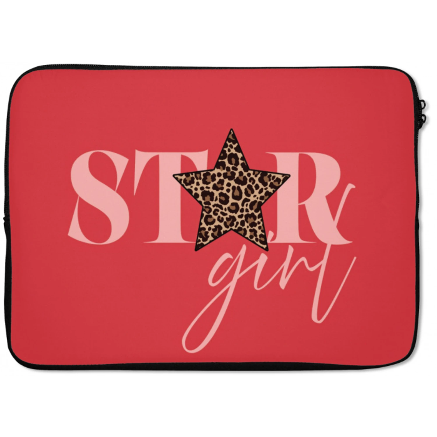 Star girl - Rood - Panter - Ster laptophoes neopreen klein -zkaufland3dotto