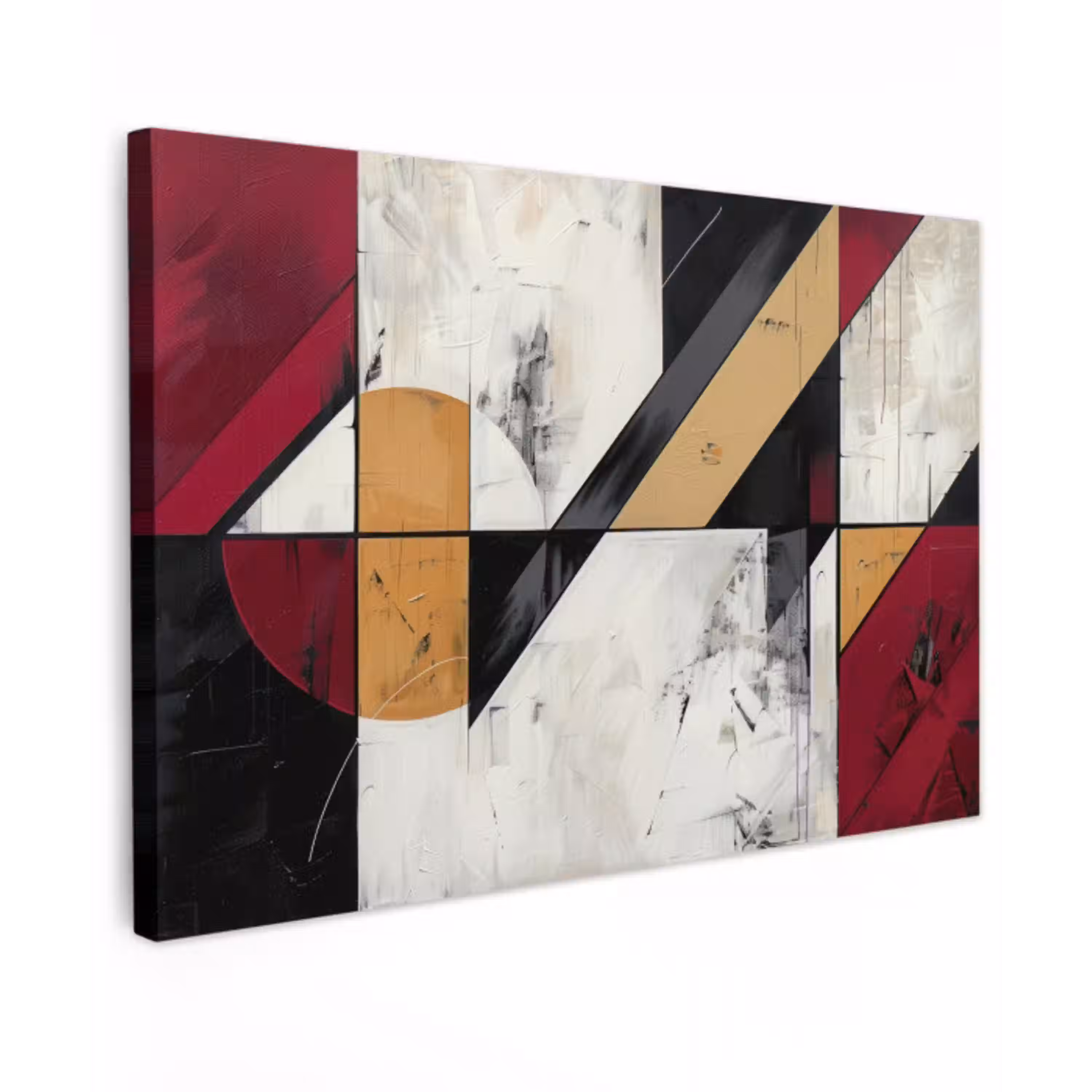 Modern - Abstract - Geometrisch - Rood - Industrieel canvas 2cm klein -z3d