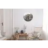 Schotse Hooglander - Bos - Mist - Koe - Dieren - Natuur Wandcirkel aluminium klein -woonkamer