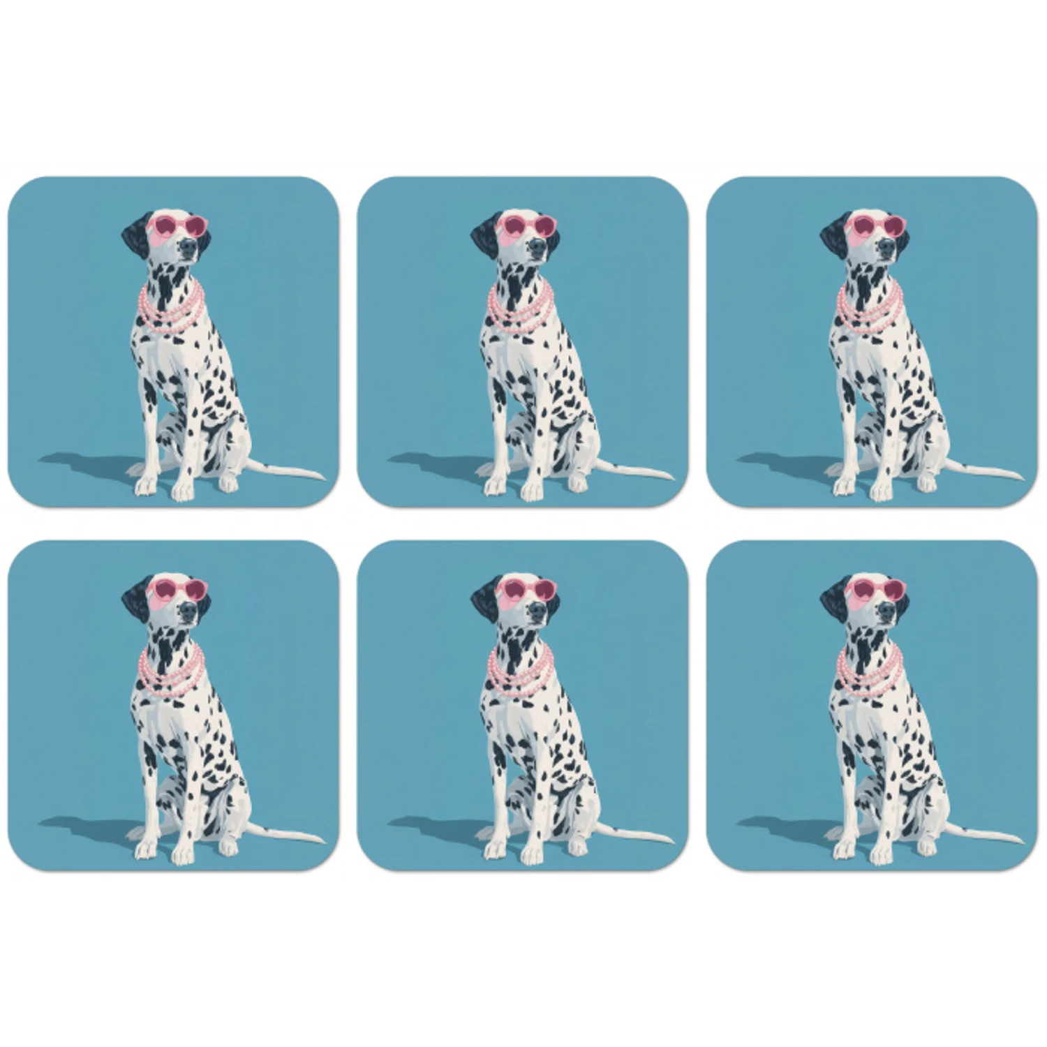 Dalmatiër - Zonnebril - Blauw onderzetter kurk middel -zkaufland3dotto