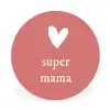 Presentje voor Moederdag super mama roze/wit Wandcirkel kunststof plaat 5mm dik klein -3d
