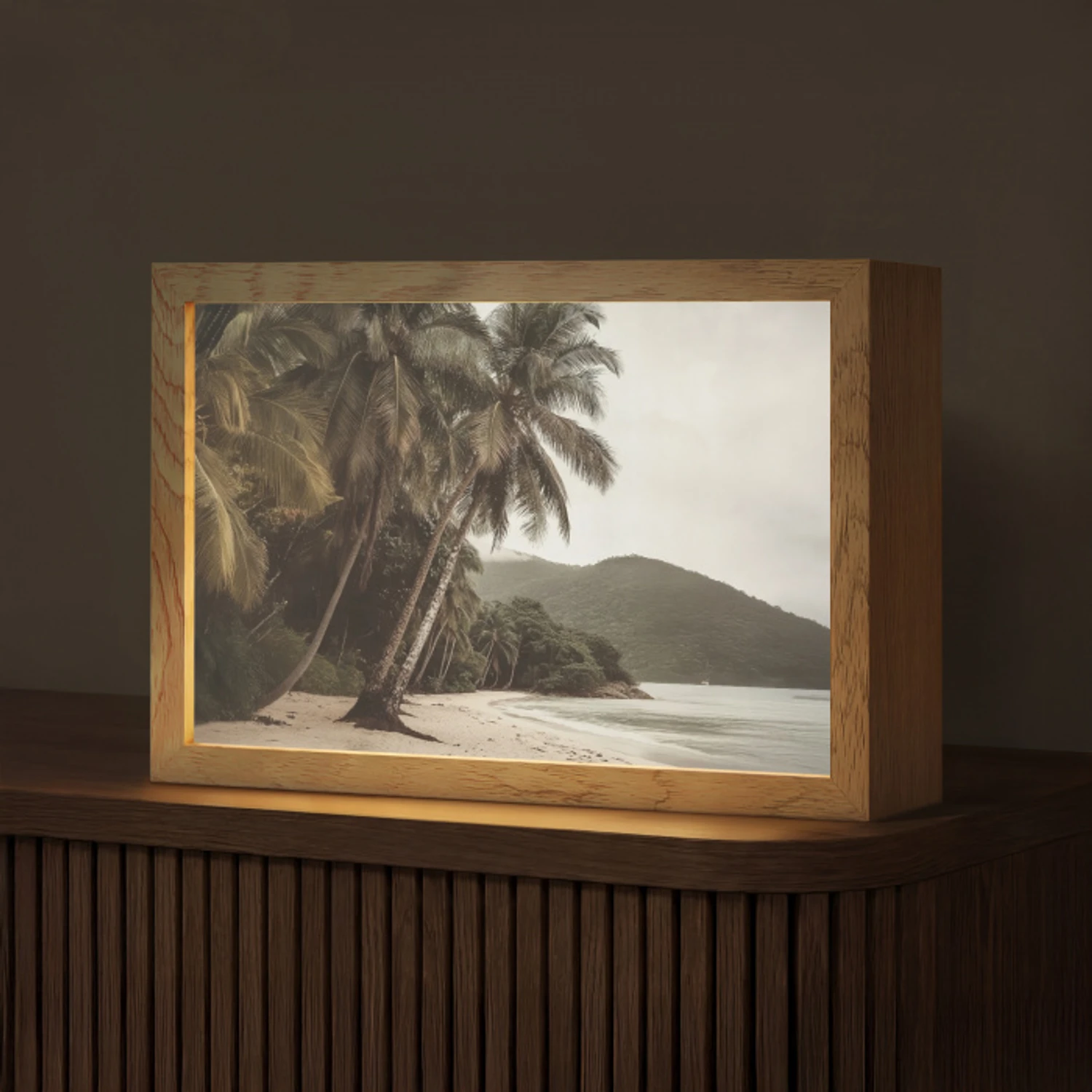 Eiland - Palmboom - Zee Light Box met kabel (Tafellamp) klein -z3d_website