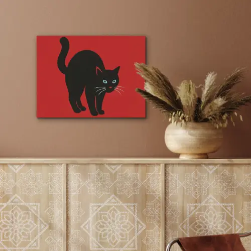 Kat - Zwart - Staart PET vilt klein -sfeer4