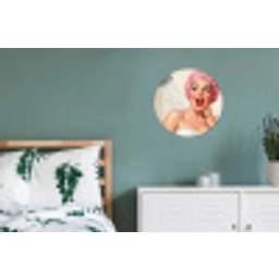 Vrouw - Douche - Roze Wandcirkel aluminium klein -slaapkamer