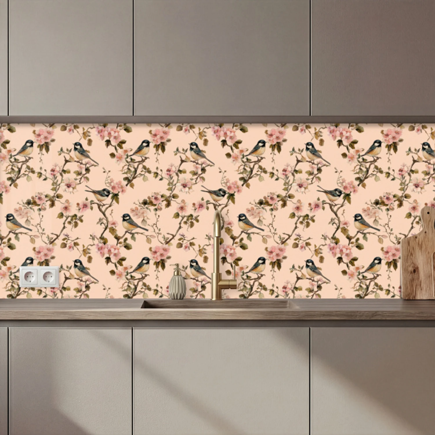 Bloesem - Koolmees - Roze keuken achterwand 2 middel 871 zz_3dshopping