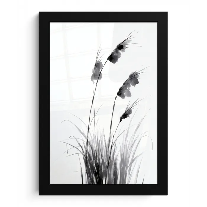 Minimalistisch - Stelen - Wit fotolijst zwart zonder passe partout klein -3d