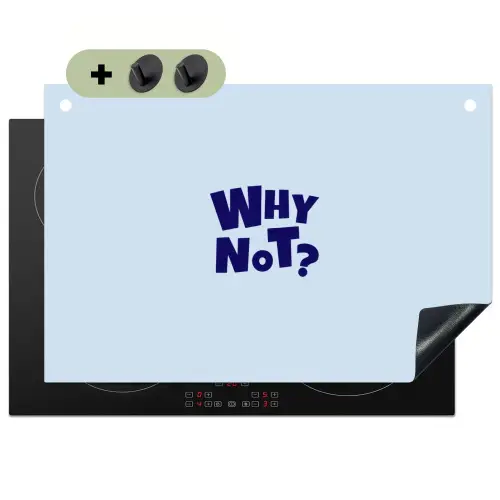 Why not - Blauw - Licht blauw - Quote Inductie beschemer met haakjes klein -3d