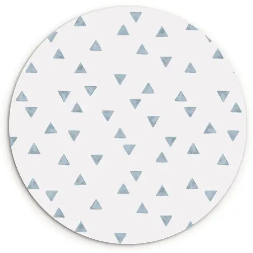 Blauw - Driehoek - Patroon Wandcirkel plexiglas klein 852 -3d