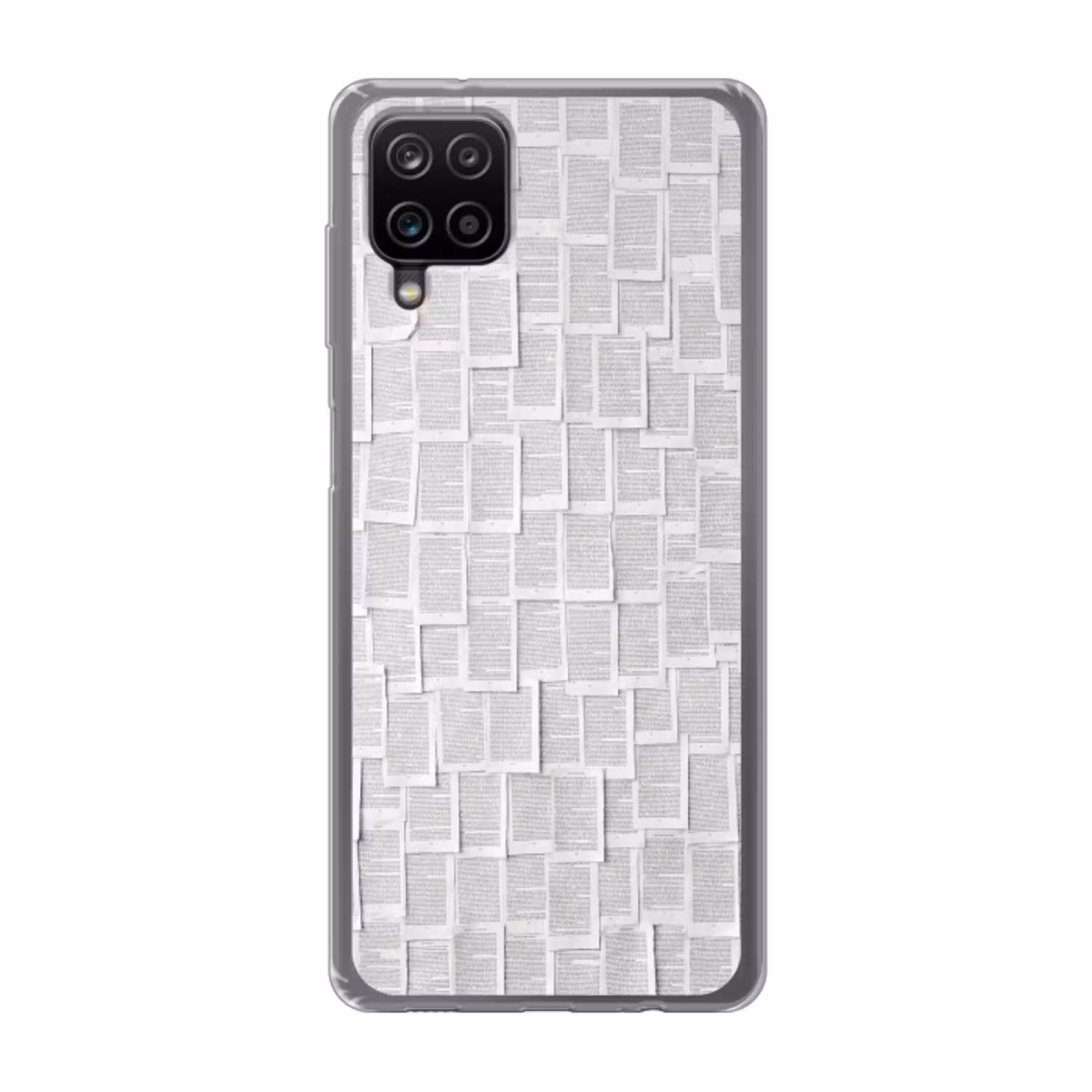 Papier - Overlappend - Textuur - Modern - Wit Telefoonhoesje Samsung Galaxy A12 klein -3d