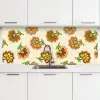 Design - Bloemen - Retro - Vintage keuken achterwand 2 middel 871 -3d