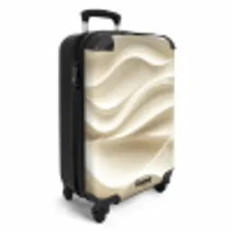 Lijnen - Golvend - Crème NBS - Handbagage koffer - Volwassenen Unisex middel -productfoto_3d