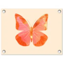 Vlinder - Minimalistisch - Roze tuinposter los doek klein -3d
