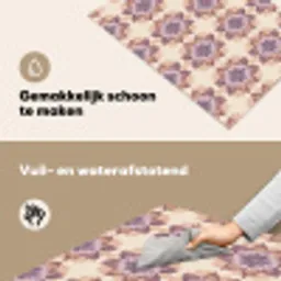 Klassiek - Patroon - Paars Inductie beschemer met haakjes klein 777 -ky-schoon-nl