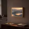 Brug - Mist - Bomen - Water Light Box met batterij (Wandlamp) middel -sfeer1