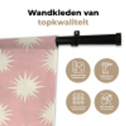 Zonnen - Patroon - Roze Wandkleed katoen klein 269 -sfeer2