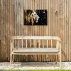Portret - Leeuw - Abstract - Goud Tuinposter op houten frame 2 cm dik klein -sfeer4