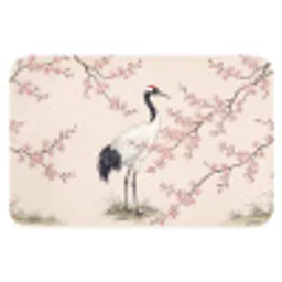 Aziatisch - Kraanvogel - Beige Badmat klein -3d