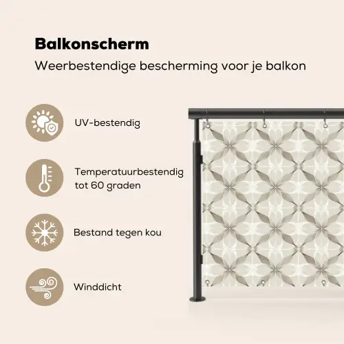 Grafisch - Patroon - Grijs Balkonbeschermer Duitsland klein 596 -specs_NL