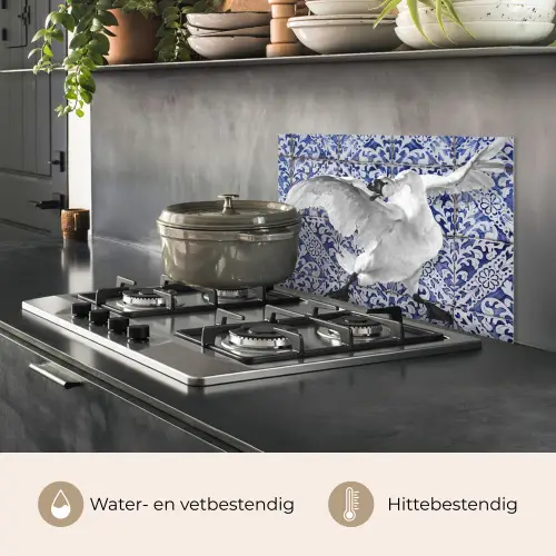 Zwaan - Kunst - Delfts blauw - Schilderij - Oude meesters keuken achterwand spatscherm klein -usp_NL