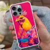 Haan - Kleurrijk - Kimono - Roze Hoesje iPhone 16 Pro Max met koord klein -sfeer3