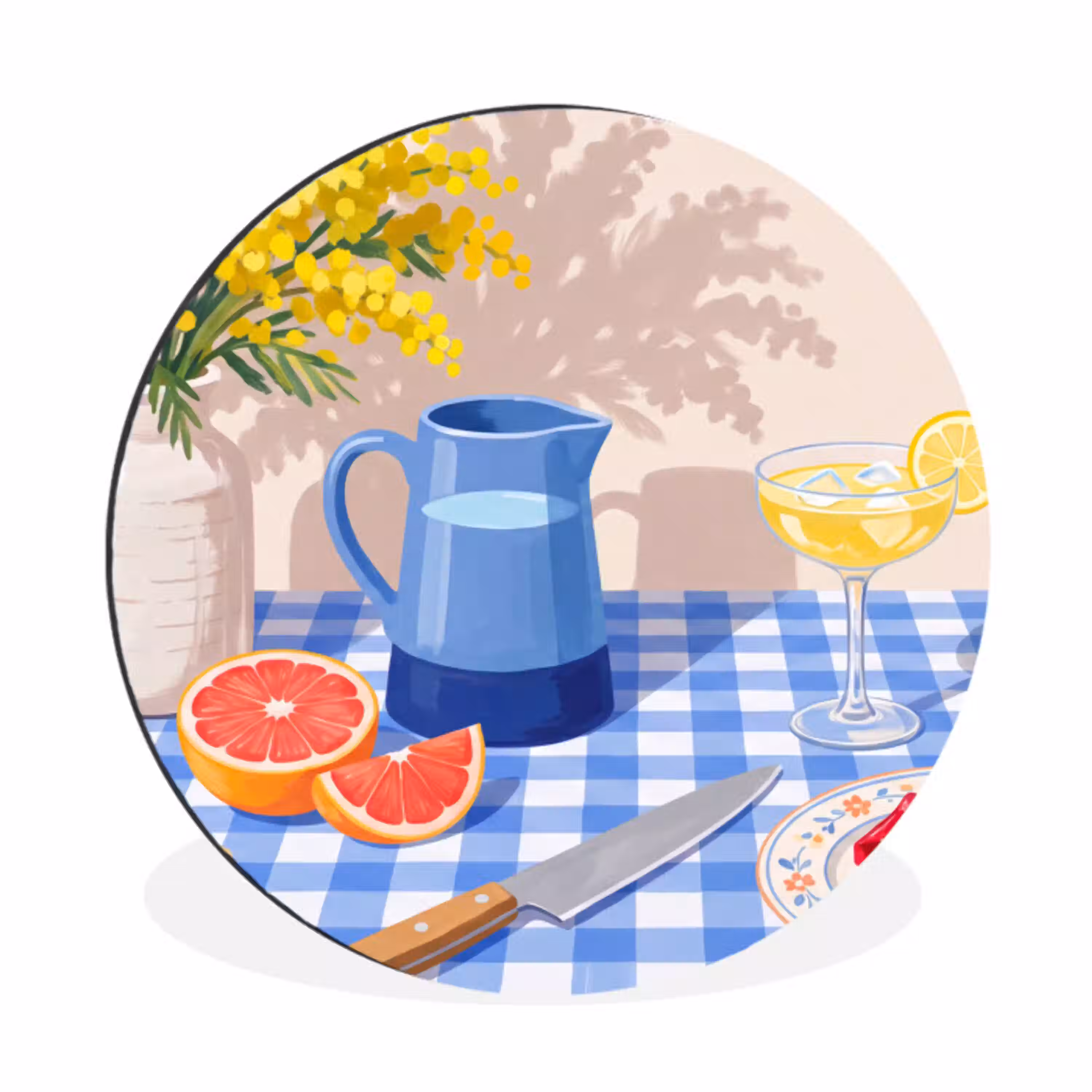 Eten - Fruit - Zomer Wandcirkel aluminium klein -3d