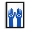 Handen - Twee - Ogen - Blauw fotolijst zwart zonder passe partout klein -3d
