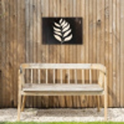 Blad - Wit - Minimalistisch Tuinposter op houten frame 2 cm dik klein -sfeer4