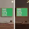 Amor - Valentijn - Groen - Tekst Light Box met batterij (Wandlamp) middel -sfeer3