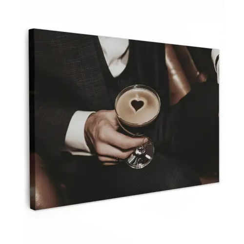 Hartje - Cocktail - Espresso Martini - Hand Tuinposter op houten frame 2 cm dik klein -3d