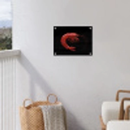 Garnaal - Rood - Dieren tuinposter los doek klein -sfeer8