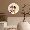 Vrouw - Minimalistisch - Bloem Wandcirkel kunststof plaat 5mm dik klein -sfeer1