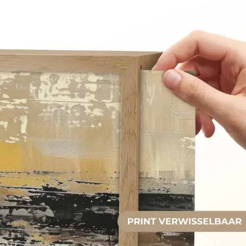 Abstract - Geel - Modern - Beige Light Box met batterij (Wandlamp) middel -USP_websiteprintNL