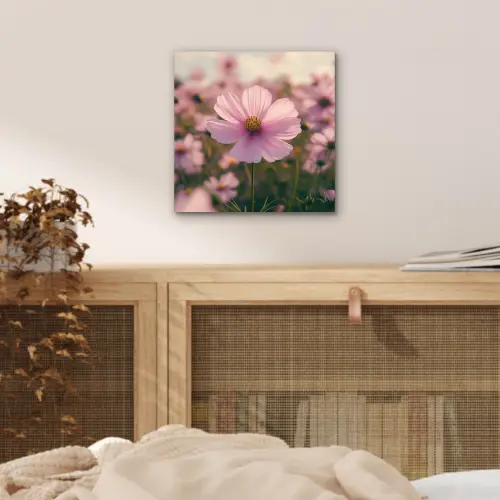 Bloemen - Paars - Wazig aluminium wit klein -sfeer3