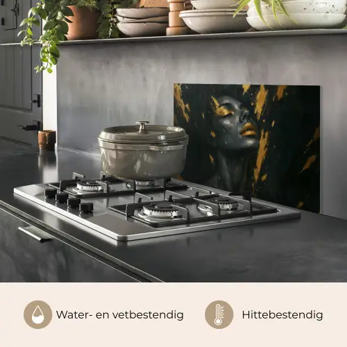 Gezicht - Vrouw - Verfspatten - Abstract keuken achterwand spatscherm klein -usp_NL