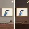 Illustratie - Blauw - Vogel Light Box met batterij (Wandlamp) middel -sfeer3