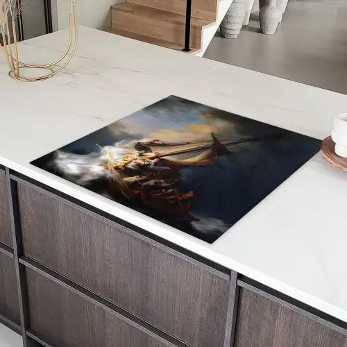 De storm op het meer van Galilea - Rembrandt van Rijn Inductie beschermer vinyl 3mm middel -sfeer8