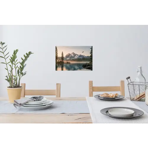 Bergen - Water - Bomen Muursticker klein -eettafel