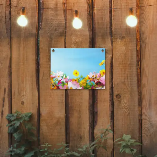 Bloemen - Kleurrijk - Blauw - Natuur tuinposter los doek klein -sfeer1