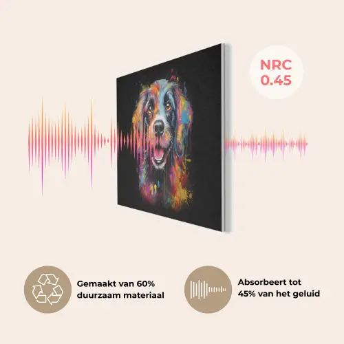Graffiti - Hond - Zwart - Kleuren PET vilt klein -USP_NL