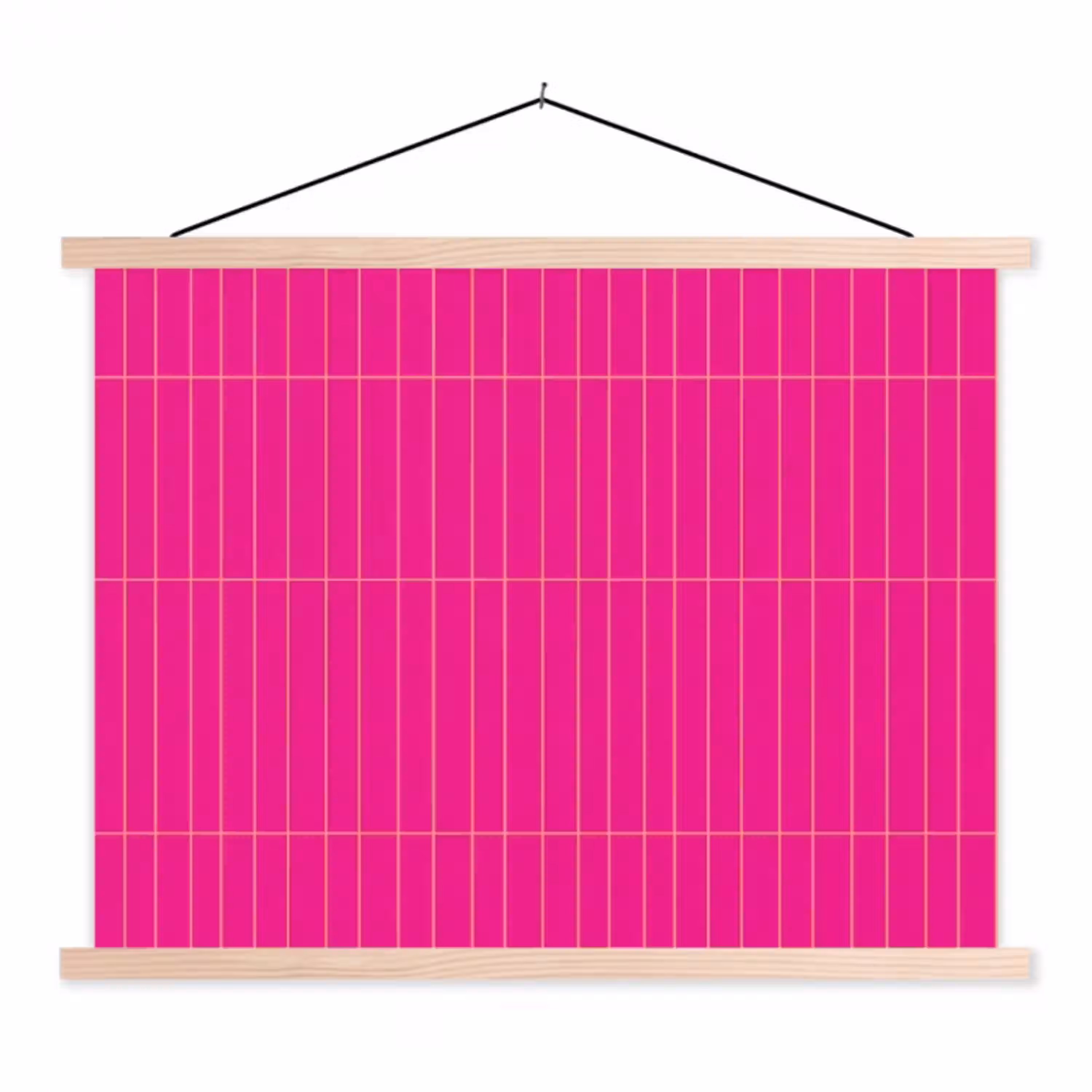 Patroon - Tegel - Magenta - Roze textielposter latten blank klein 122 -3d