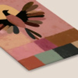 Illustratie - Vogel - Vlakken - Kleurrijk fotolijst zwart zonder passe partout klein -zsfeer6