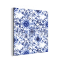 Bloemen - Blauw - Patroon - Wit aluminium wit klein 46 -3d