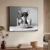 Chihuahua - Hond - Zonnebril - Humoristisch - Zwart - Wit - Spaghetti Textielframe - compleet frame klein -sfeer3