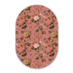 Klassiek - Botanisch - Roze Wandcirkel Ovaal Aluminium middel 839 -3d
