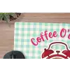 Koffie - Klok - Groen muismat rubber klein -closeup
