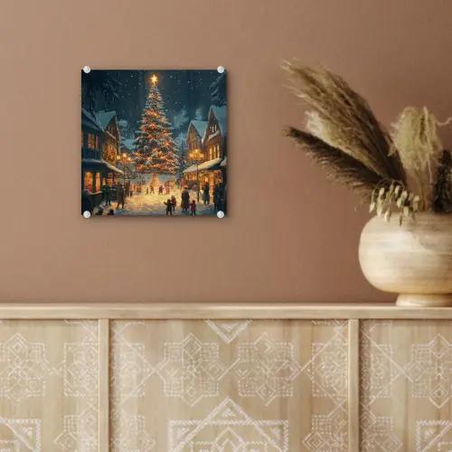 Kerstfeest - Dorp - Donker plexiglas 5mm klein -sfeer5