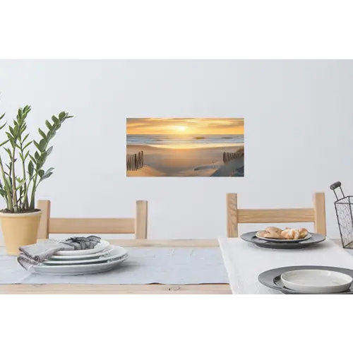Strand - Duinen - Zonsondergang Muursticker klein -eettafel